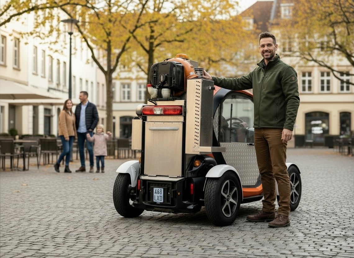 Hundekotmobil – Reinigungsfahrzeug in urbaner Umgebung